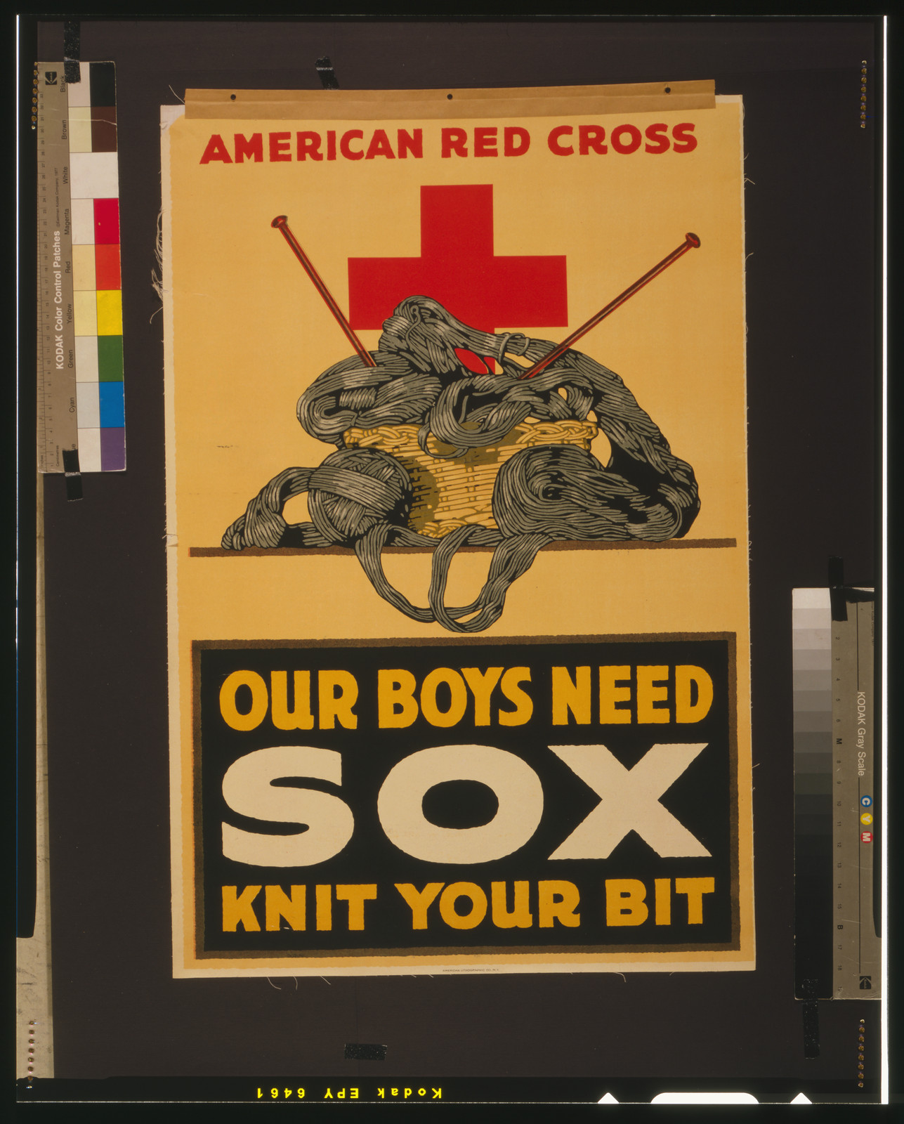 Our boys need sox - knit your bit American Red Cross., N.Y. : American Lithographic Co., [between 1914 and 1918] — vintage poster