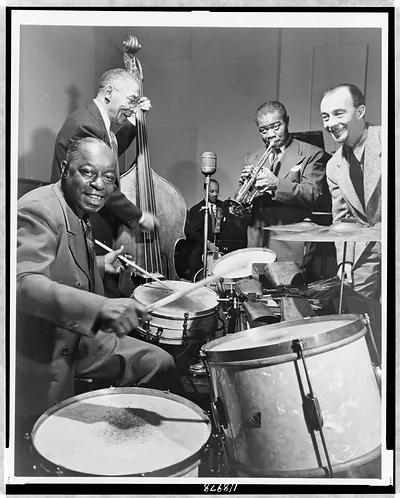 Historic Photo Print - Louis Armstrong on trumpet - Historic Wall Art Gift