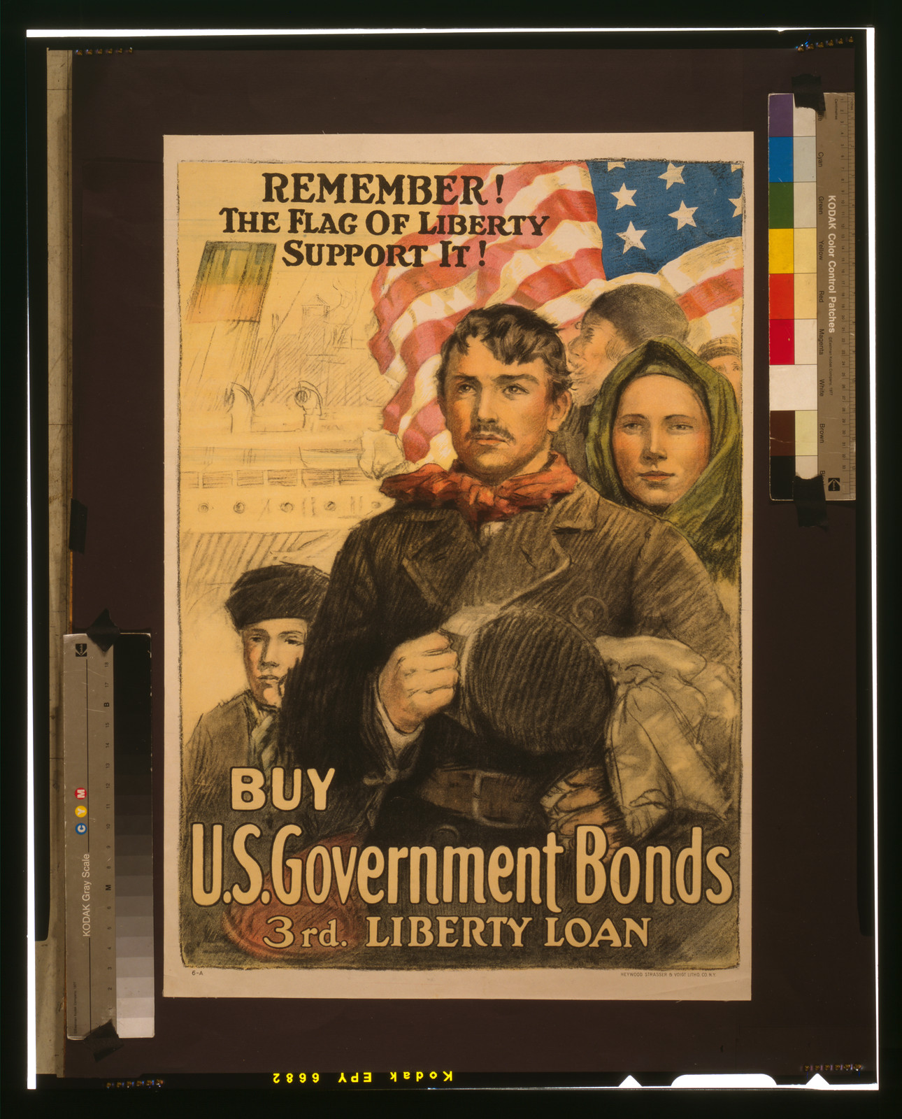 Remember! The flag of liberty--Support it! Buy U.S. government bonds, 3rd Liberty Loan / Heywood Strasser & Voigt Litho. Co., N.Y., [1917] — vintage poster