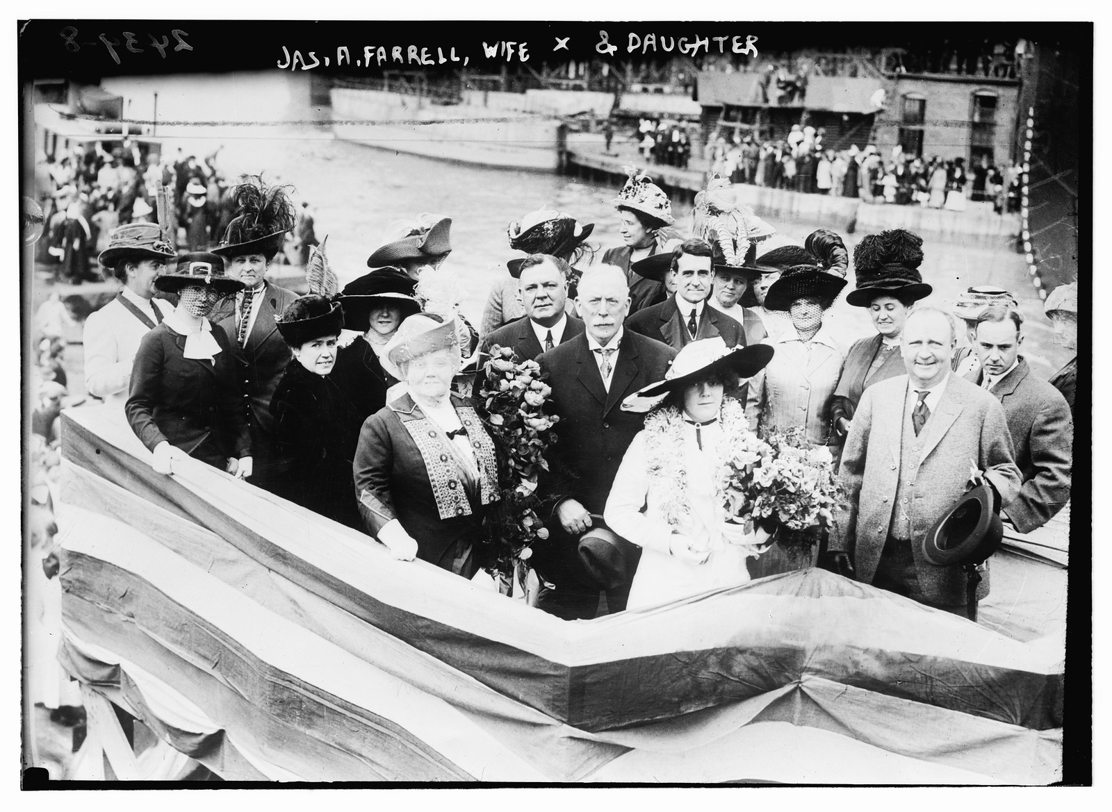 Jas. A. Farrell, Wife & daughter, n/a — historic photograph