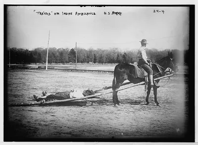 Travois or Indian ambulance, U.S. Army