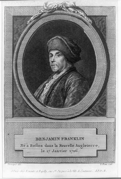 Benjamin Franklin - né à Boston dans la Nouvelle Angleterre, le 17 Janvier 1706 / Desrayes del ; le Beau scul.