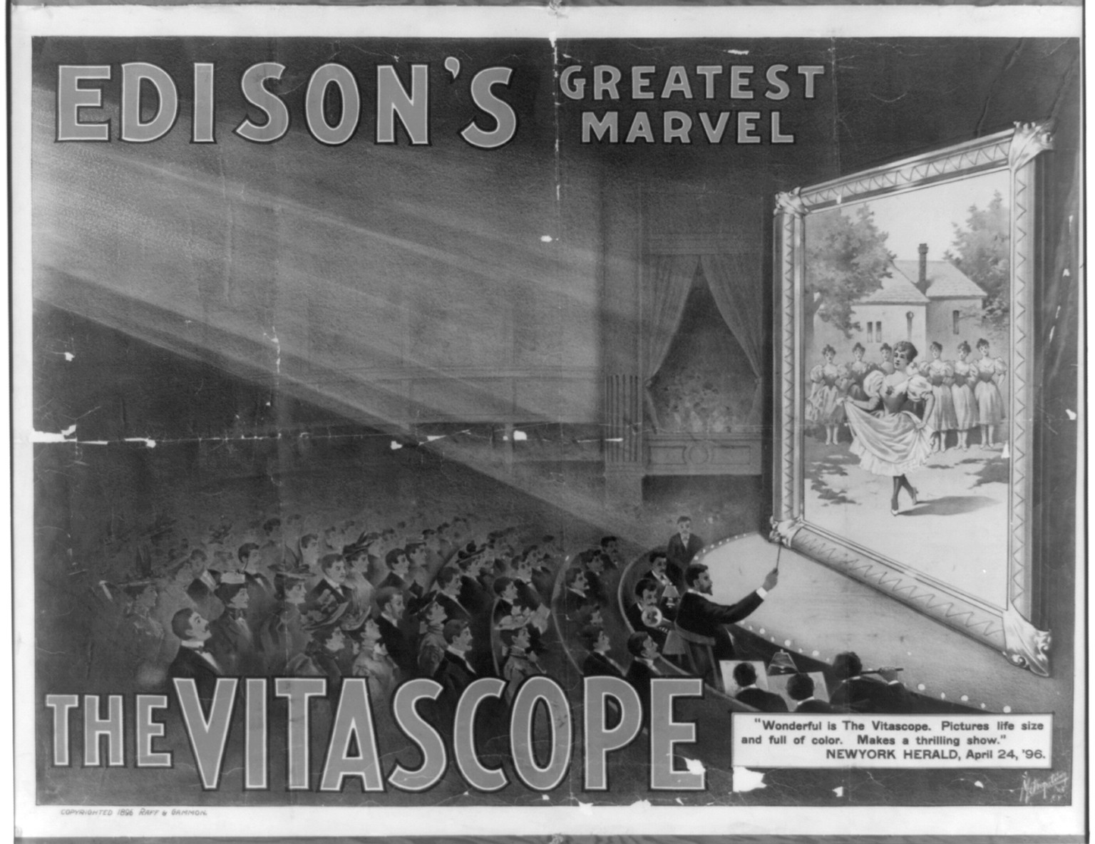 Edison's greatest marvel--The Vitascope, New York : Metropolitan Print Company, c1896. — vintage poster