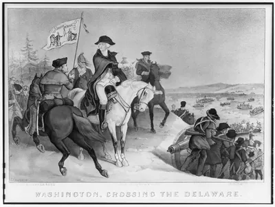 Washington crossing the Delaware: on the evening of Dec 25th. 1776, previous to the battle of Trenton