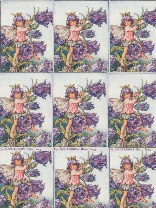 The Canterbury Bell Fairy repeated on a printed sheet — historic print