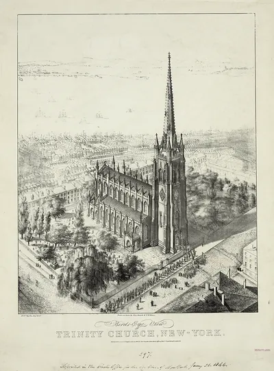 Birds-Eye View of Trinity Church, New-York