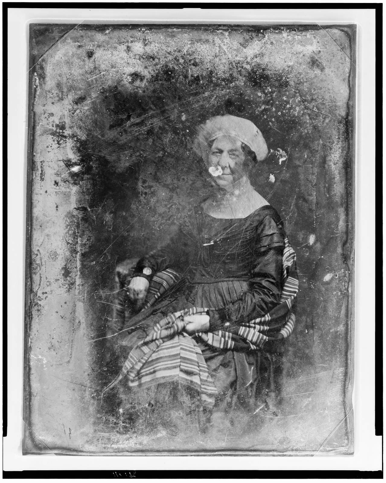 [Dolley Madison, three-quarter length portrait of a woman, facing front, seated], [1848] — historic photograph