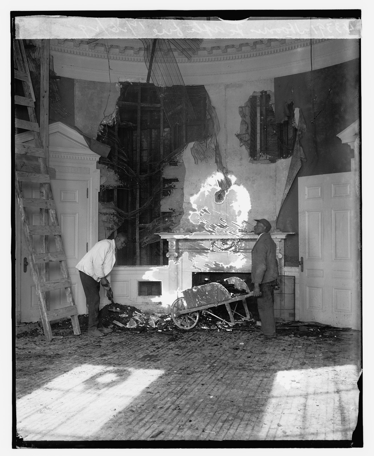 Hoover ofc. after fire, 12/26/29, [19]29 December 26. — historic photograph