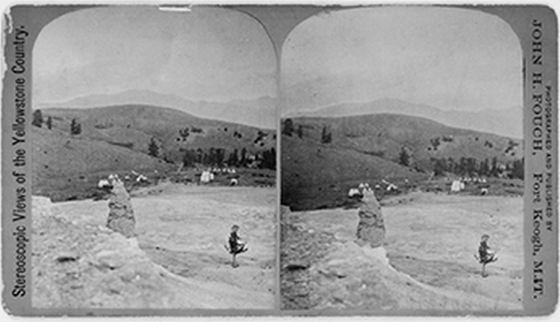 View at the hot springs / photographed and published by John H. Fouch., Fort Keogh, M.T. : John H. Fouch, [between 1864 and 1889] — historic photograph