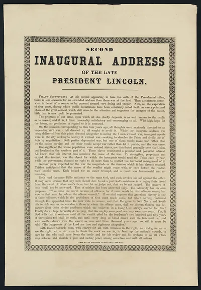 Second Inaugural Address of the Late President Lincoln