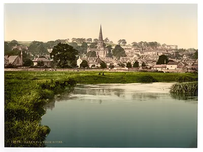 Bakewell from river Derbyshire England