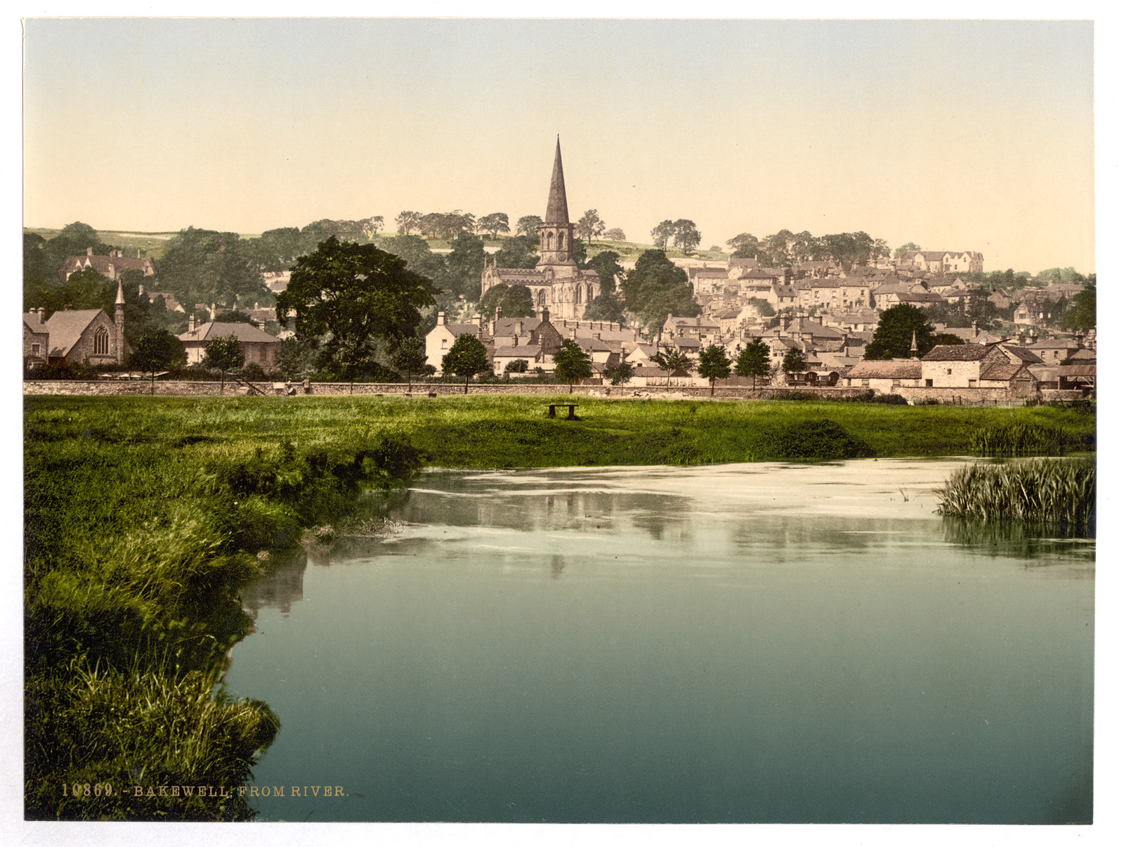 Bakewell from river Derbyshire England, [between ca. 1890 and ca. 1900]. — historic print