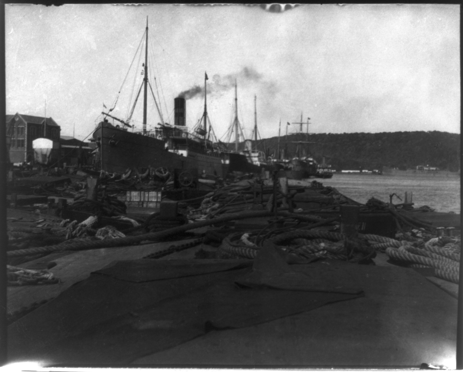 [The Harbor of East London, South Africa - Called Buffalo Harbor - Buffalo River], 1898 — historic photograph