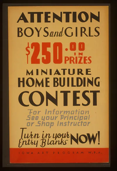 Attention boys and girls - $250.00 in prizes - miniature home building contest ...
