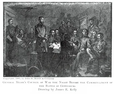 [General Meade's Council of War the night before the commencement of the battle of Gettysburg]