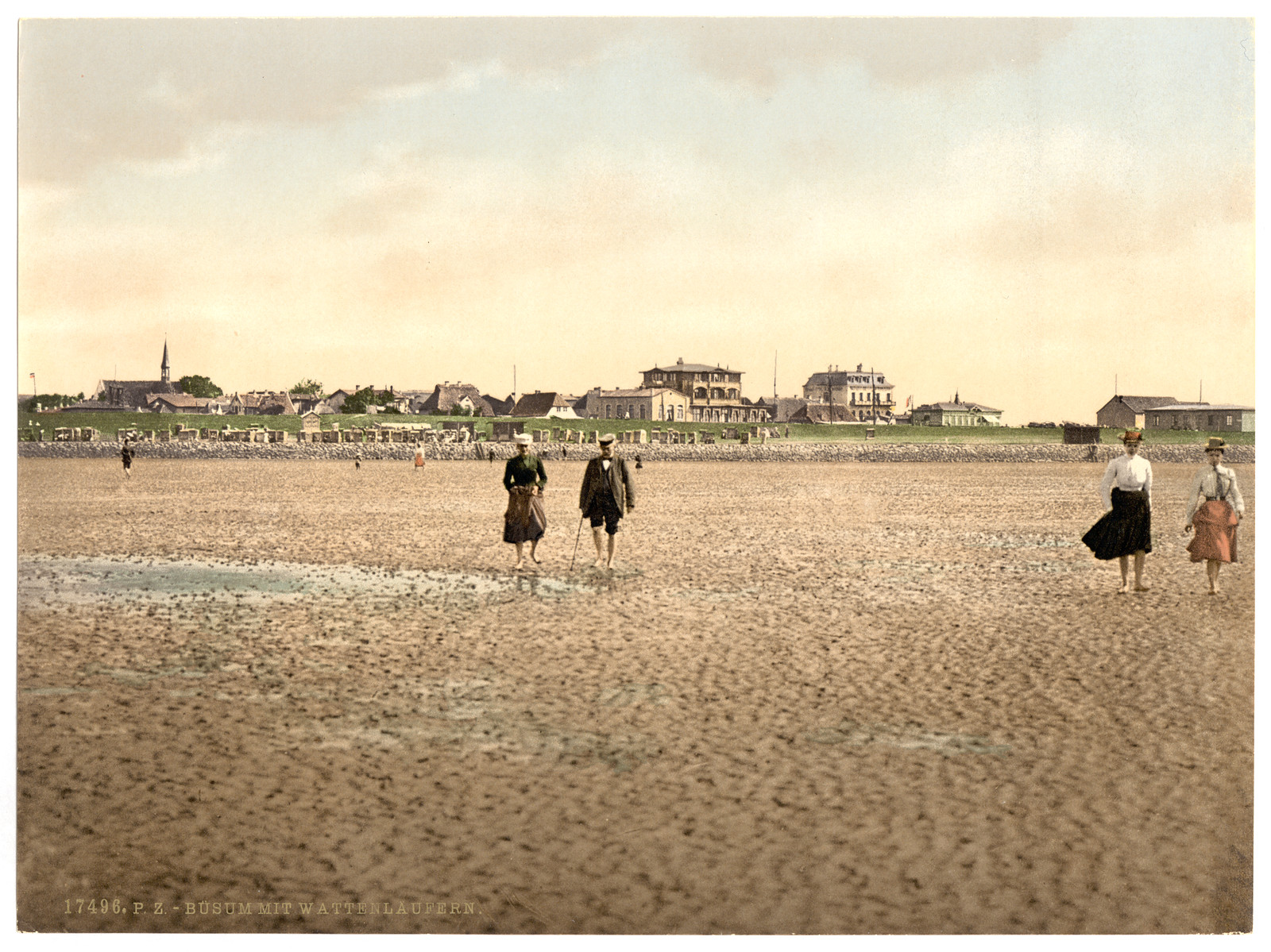 Wading on the beach Busum Schleswig-Holstein Germany, [between ca. 1890 and ca. 1900]. — historic print