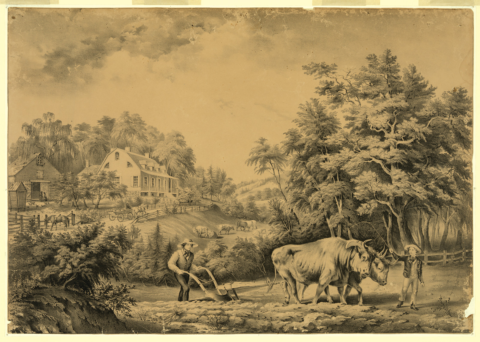 American farm scenes: No. 1, [New York : N. Currier, 1853]. — antique lithograph