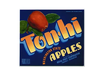 Ton-hi Washington State Apples crate label