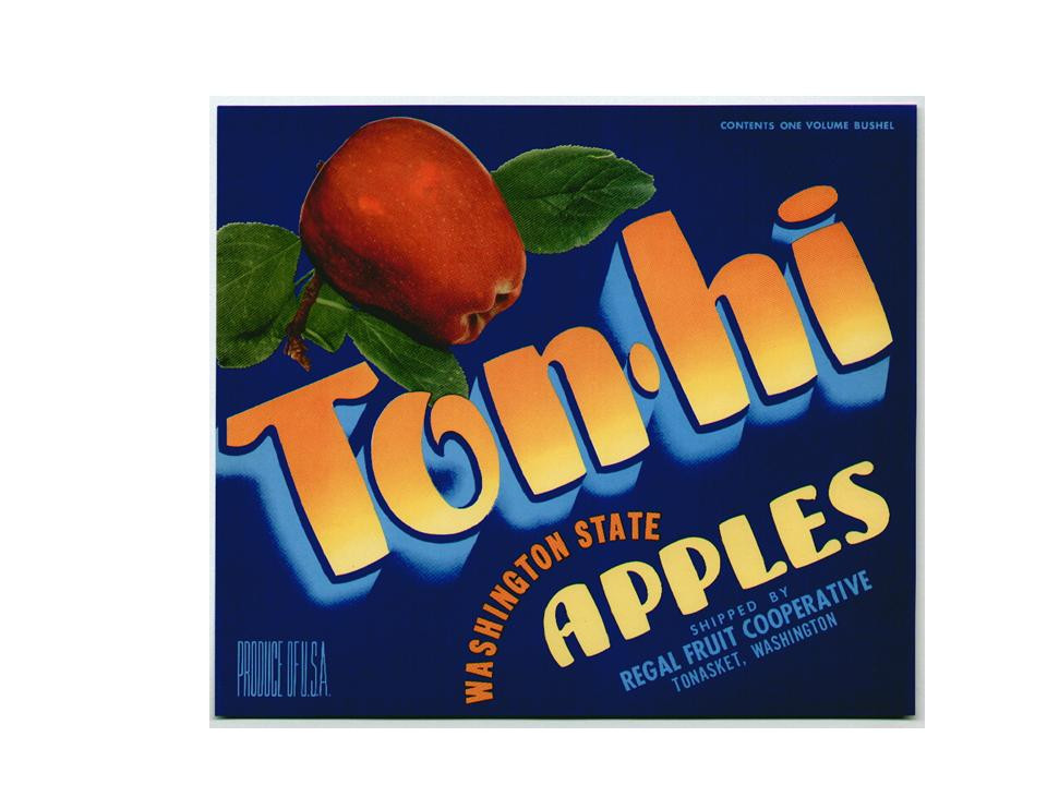Ton-hi Washington State Apples crate label — historic image