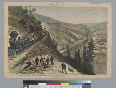 Across the Continent: Excursion train rounding Cape Horn, Great American Canon
