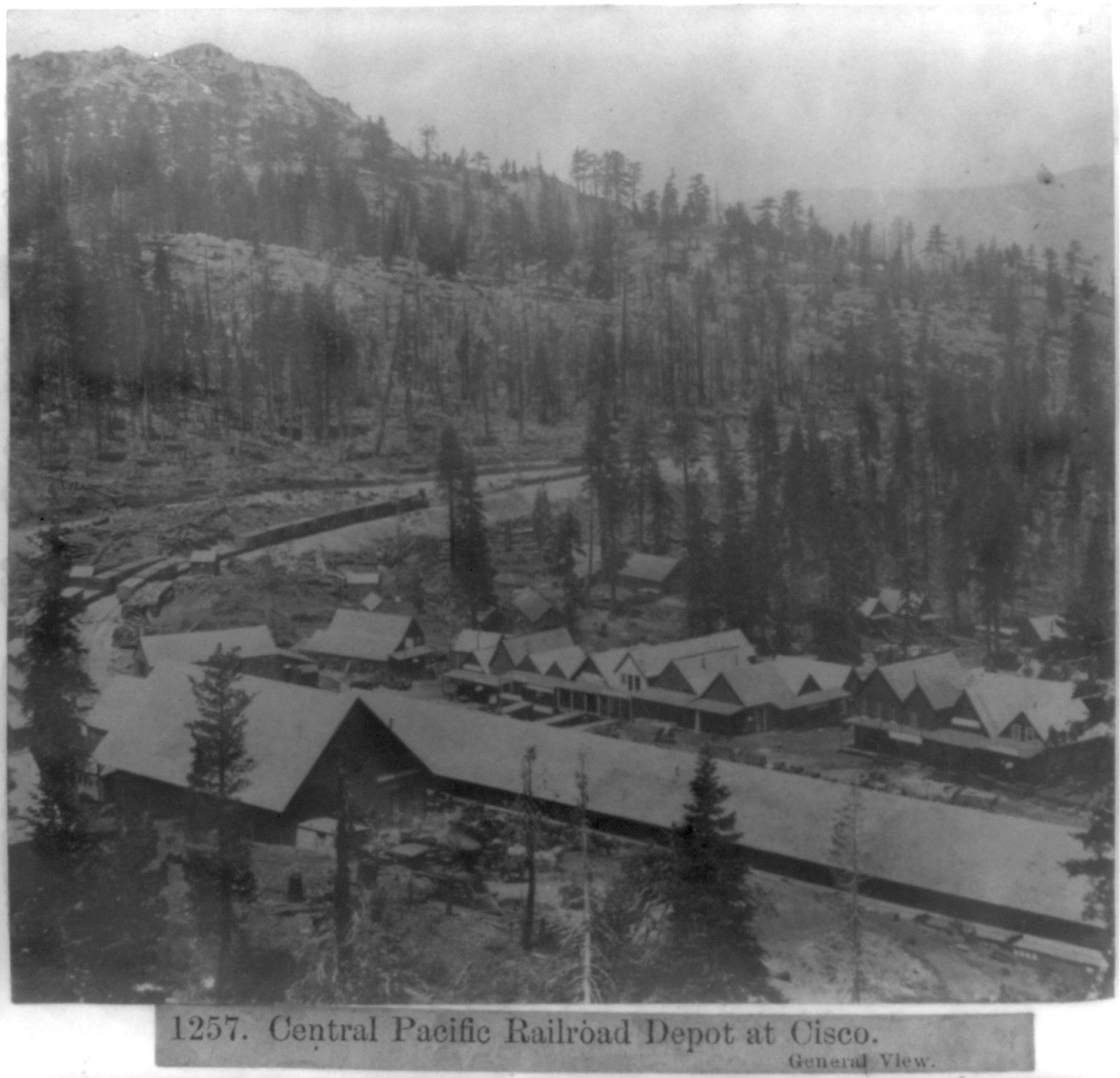 Central Pacific Railroad depot at Cisco - General View, [published 1866] — historic photograph