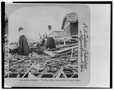 Galveston disaster trying to find where their home stood