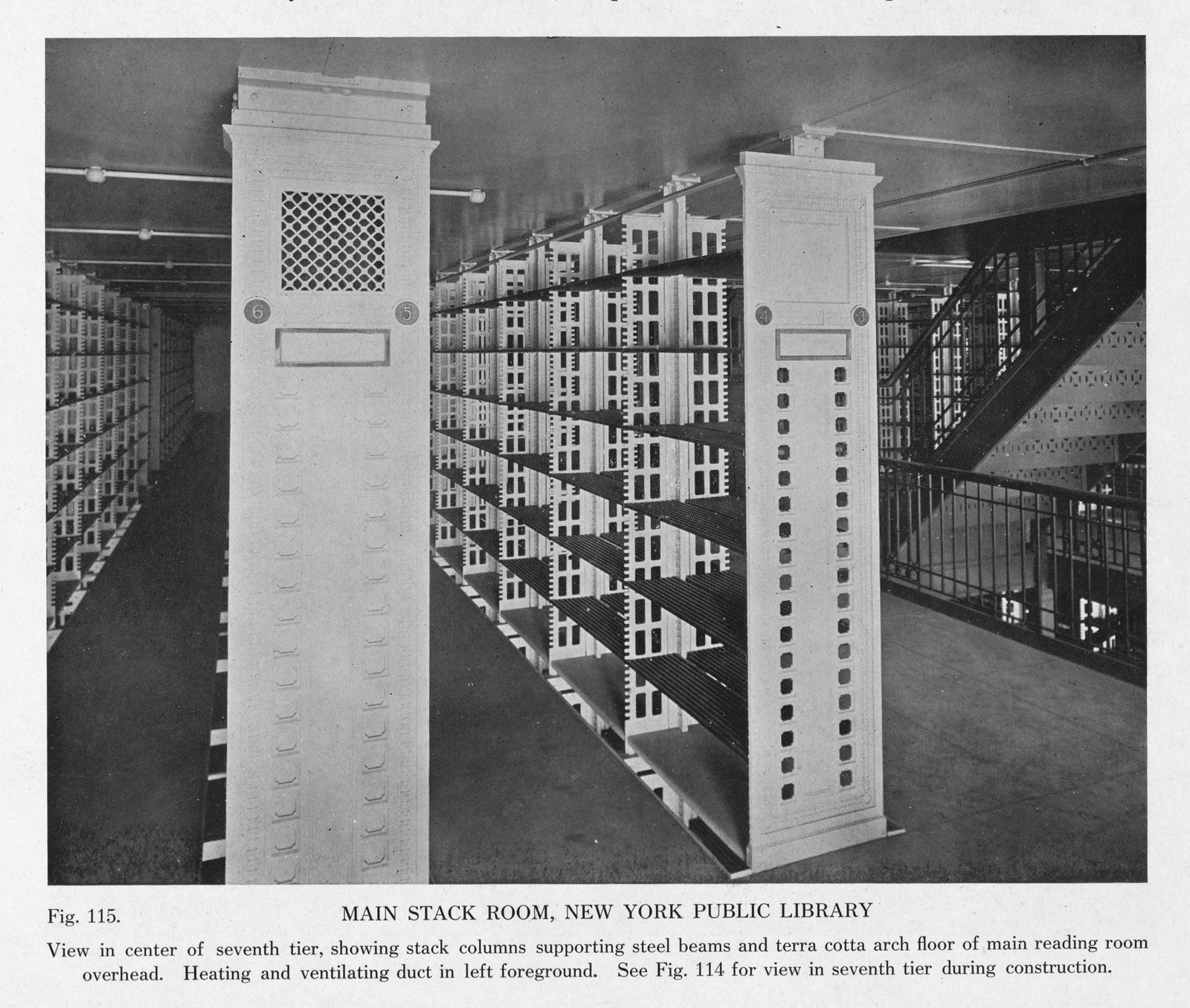 Main Stack Room, New York Public Library — historic image