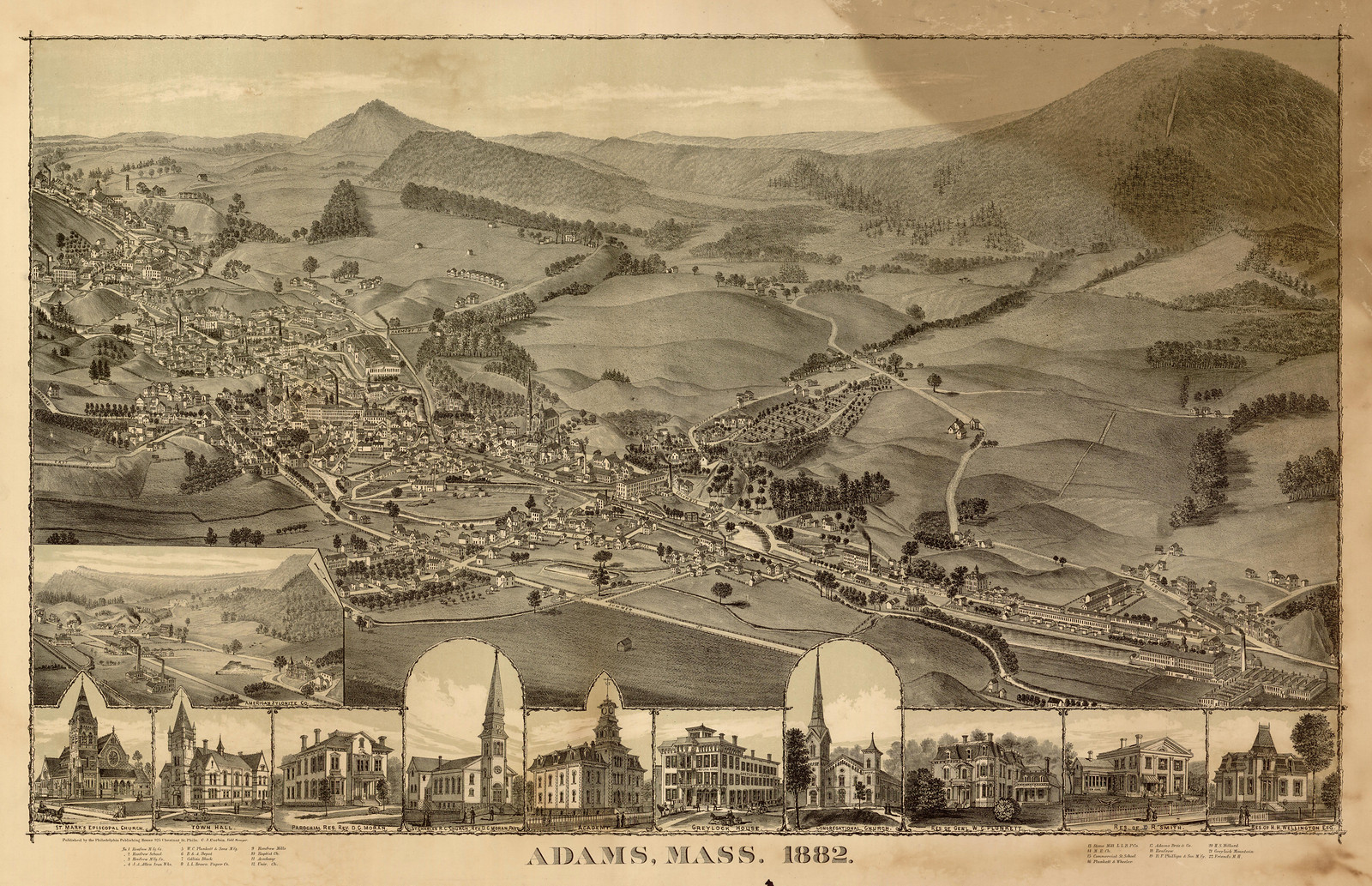 Adams, Massachusetts, 1882, 1882 — antique map