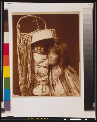 Apache girl and papoose