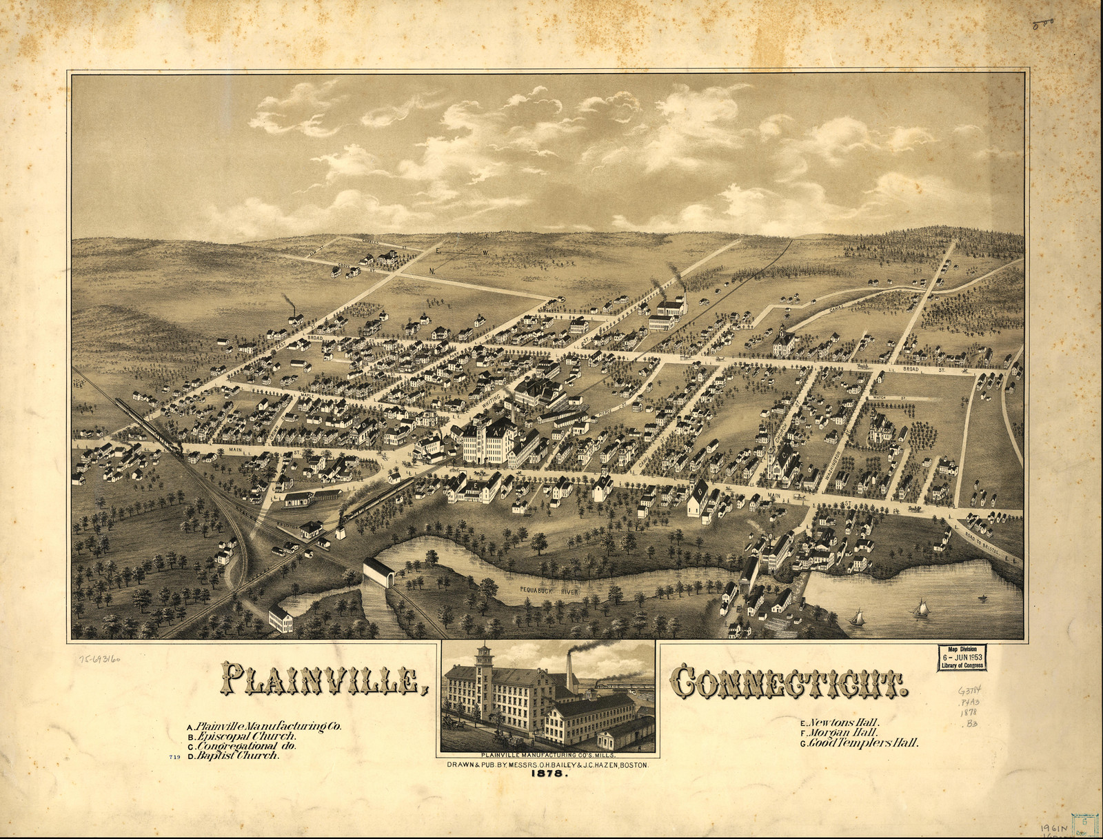 Plainville, Connecticut, 1878, 1878 — antique map