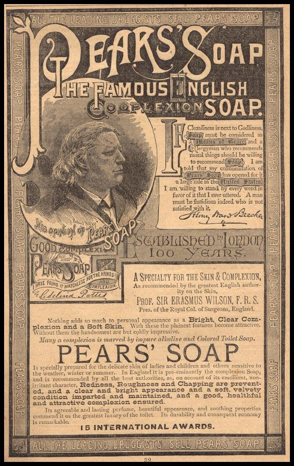 Pears' Soap advertisement: The Famous English Complexion Soap — historic image