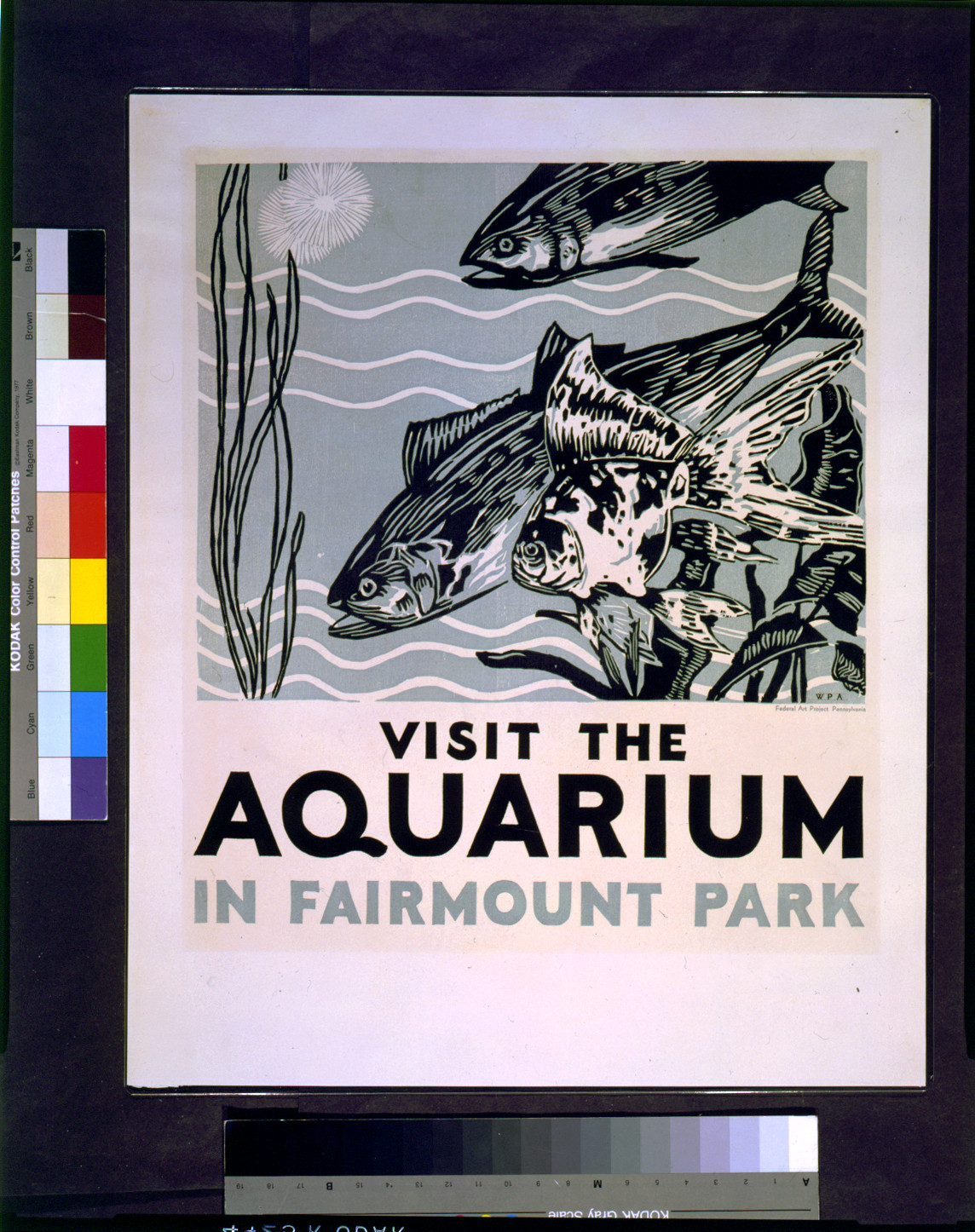 Visit the aquarium in Fairmount Park, 1936 — vintage poster
