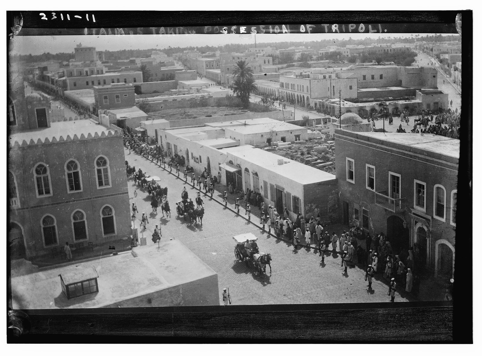 Italians taking possession of Tripoli, n/a — historic photograph