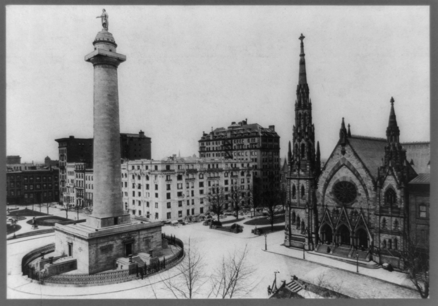 Washington Monument, Mt. Vernon Place, Baltimore, Maryland, c1912. — historic print