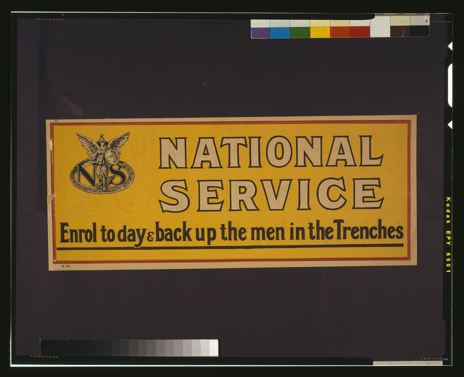 National service. Enrol today & back up the men in the trenches, [S.l. : s.n., 1917] — vintage poster