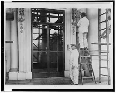 Keeping the White House white - painting around doorway