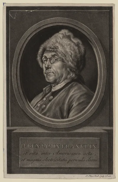 D. Benjamin Franklin, engraved oval portrait, 1780