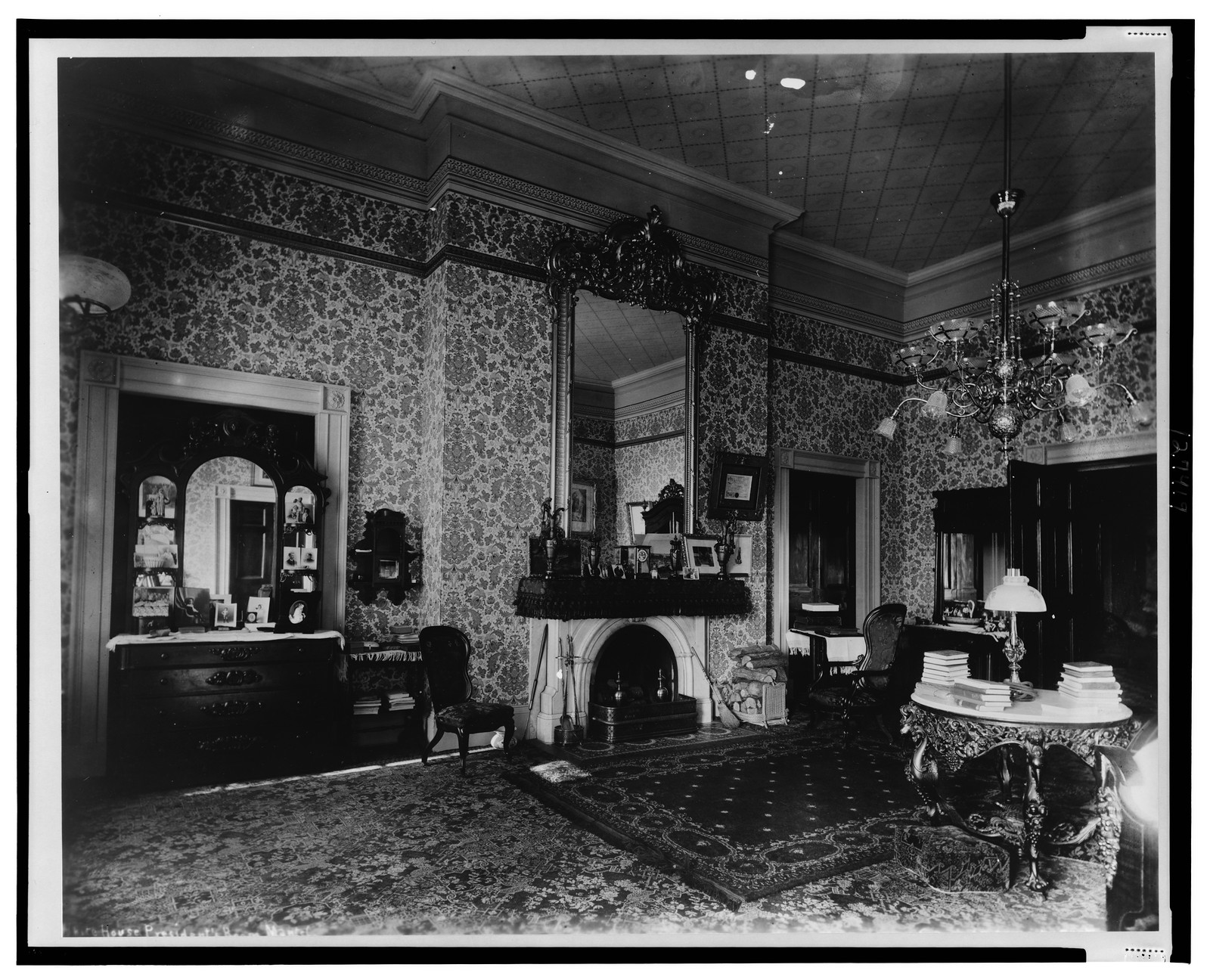 White House bedroom, c1893, printed later. — historic photograph