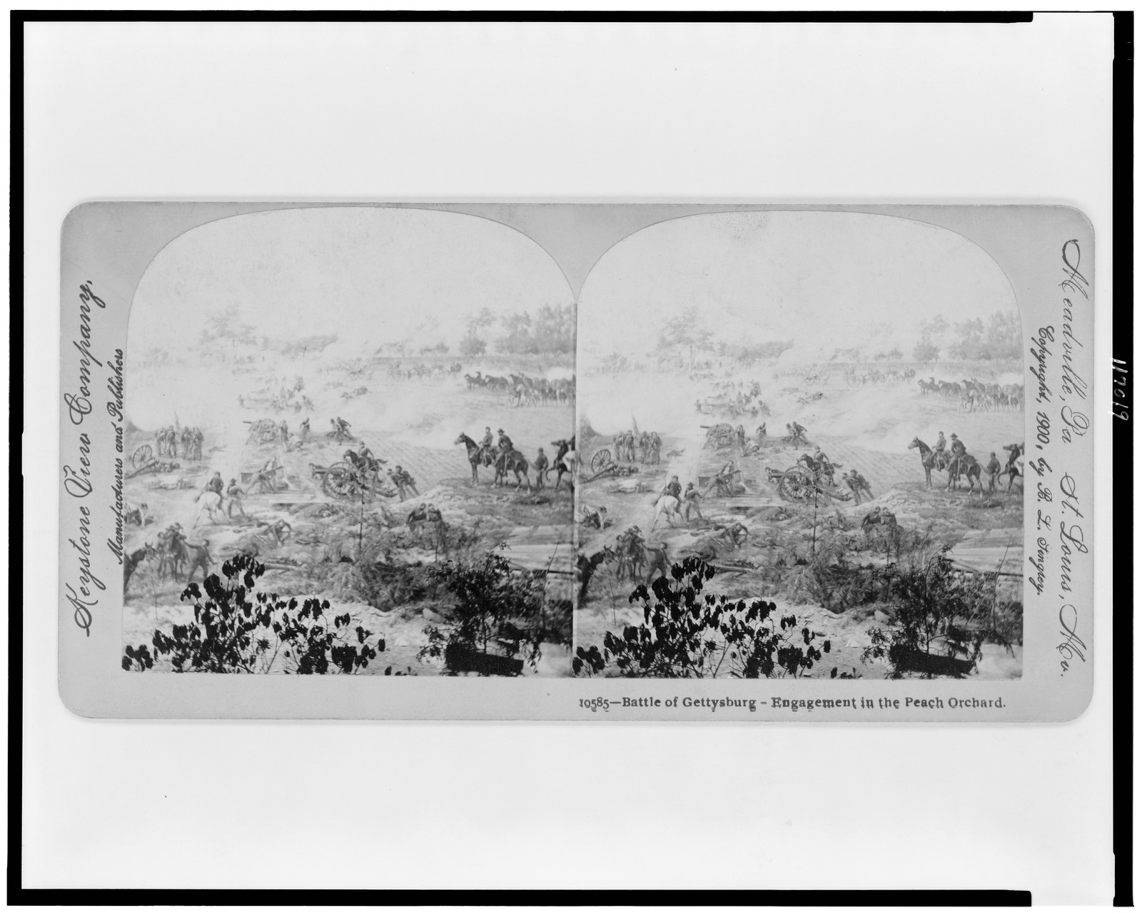 Battle of Gettysburg - Engagement in the Peach Orchard, 1900 — historic photograph