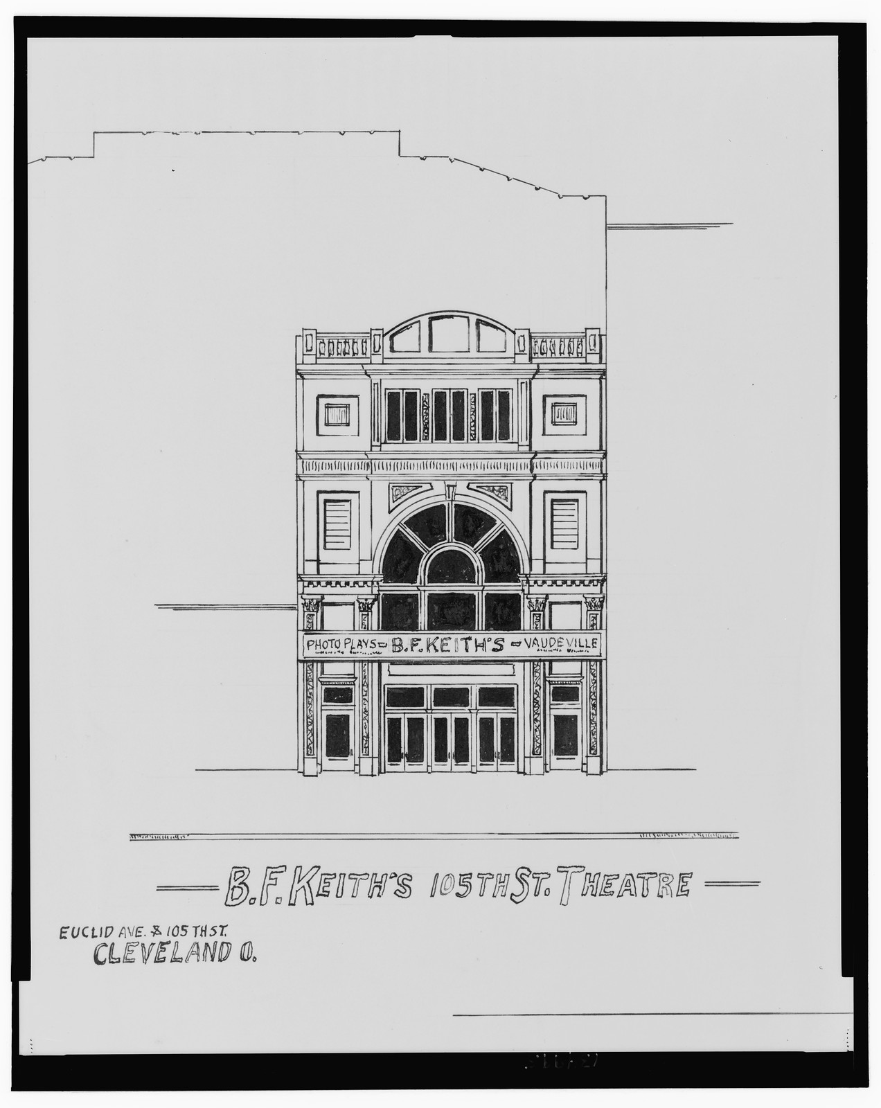 [Empire Theatre (Empire Burlesque), Huron Rd. near 9th St., and B.F. Keith's 105th St. Theatre (Photo plays, Vaudeville), Euclid Ave. and 105th St., Cleveland, Ohio] / AFD 1926., And Engineering (ADE) Drawings — vintage poster