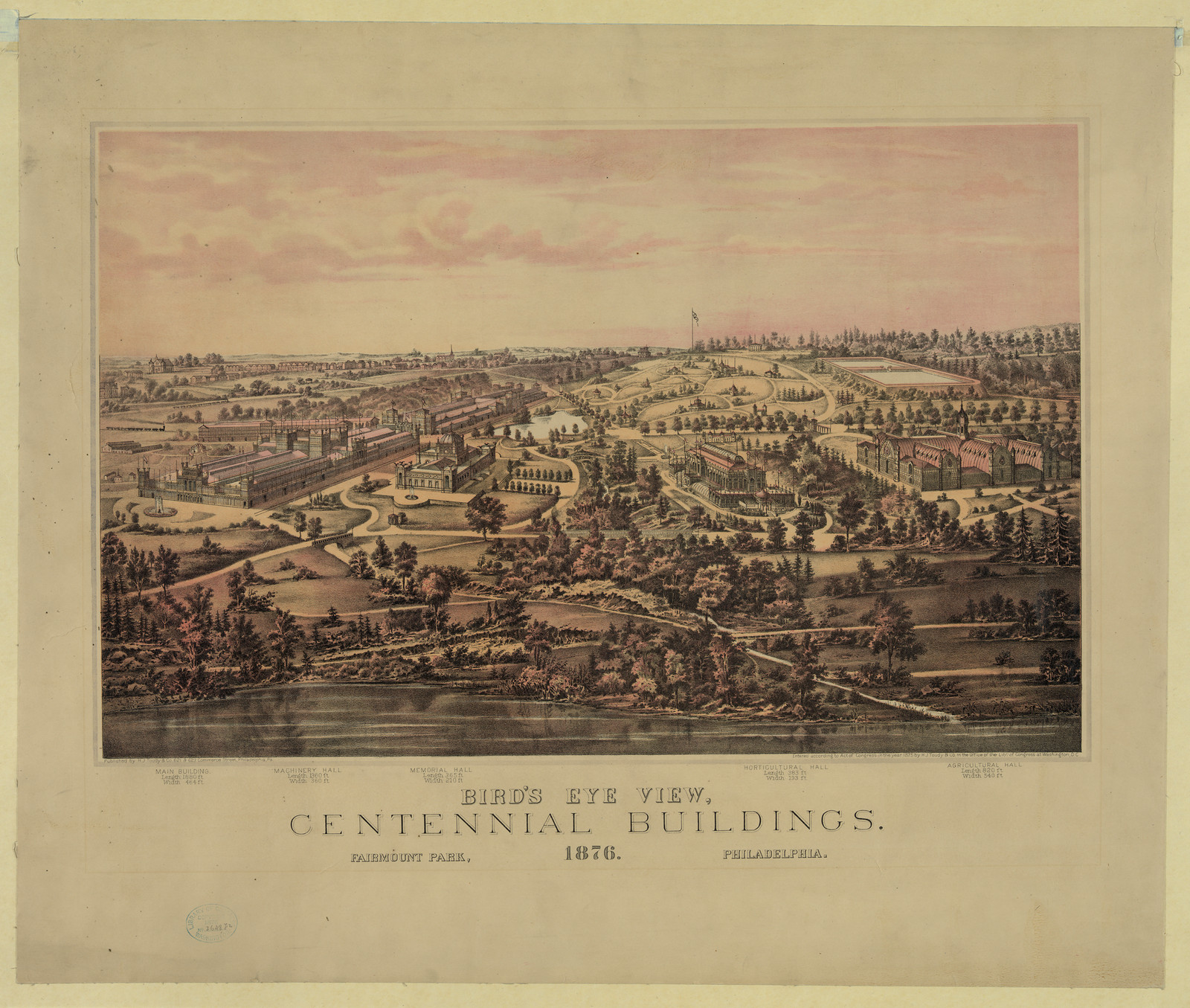 Bird's Eye View, Centennial Buildings, Fairmount Park, 1876 — historic image