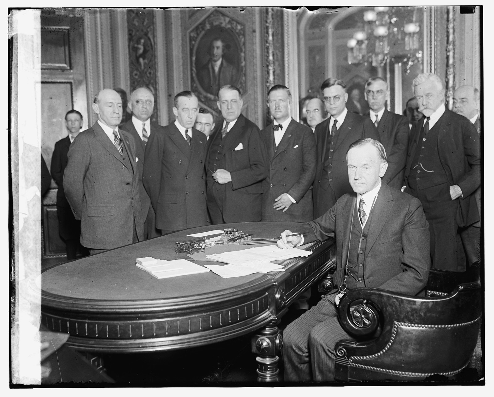 Coolidge signs bills at Capitol, 6/7/24, [19]24 June 7. — historic photograph