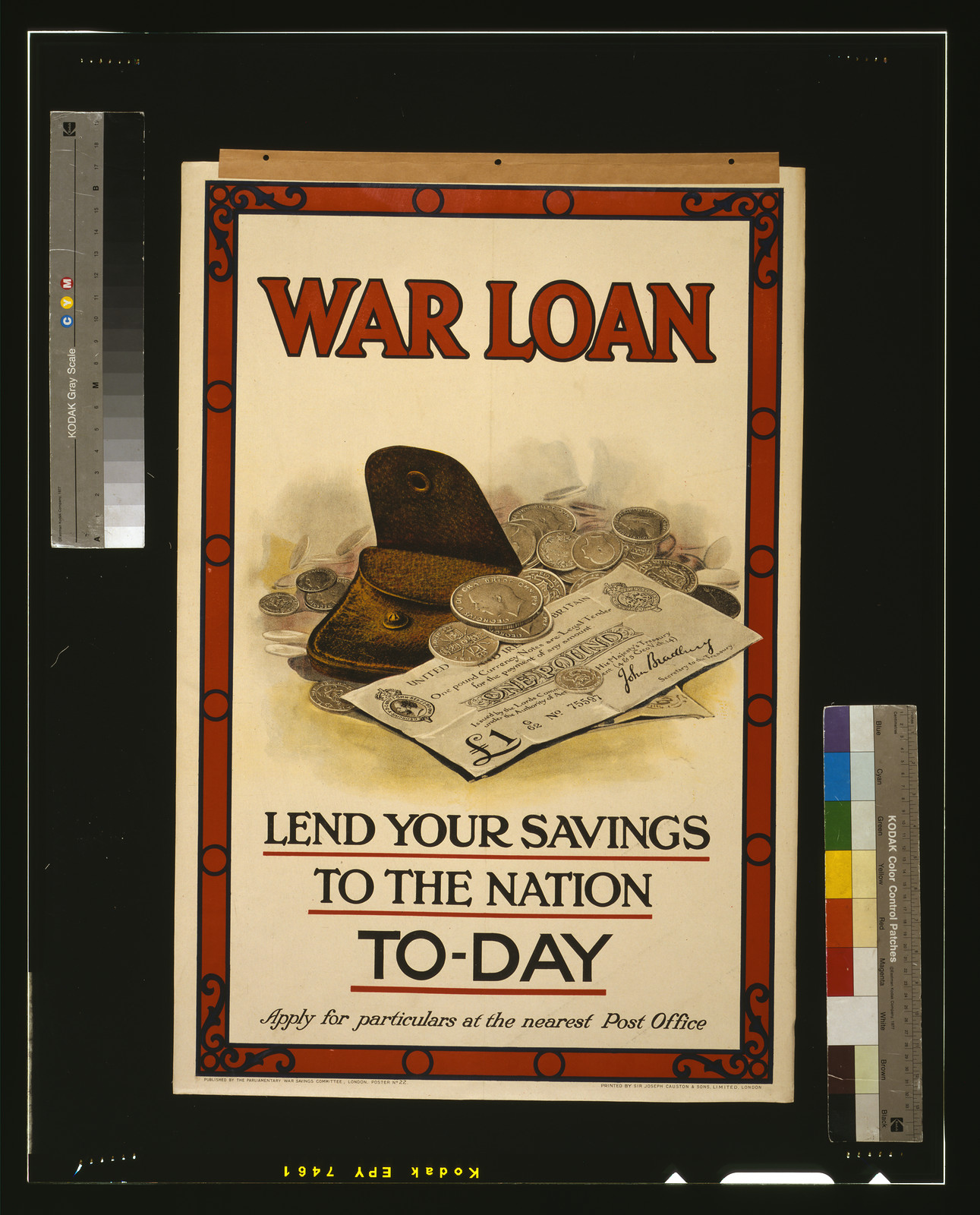 War loan. Lend your savings to the nation to-day / printed by Sir Joseph Causton & Sons, Limited, London., London : Parliamentary War Savings Committee, [1915] — vintage poster