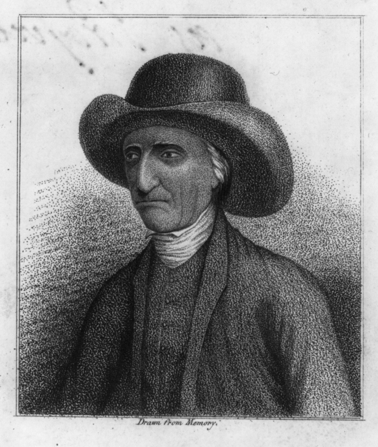 Elias Hicks, 1748-1830, 1823 — antique lithograph