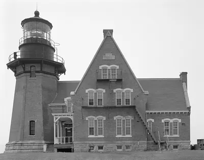 Block Island Southeast Light, Spring Street & Mohegan Trail at Mohegan Bluffs, New Shoreham, Washington County, RI