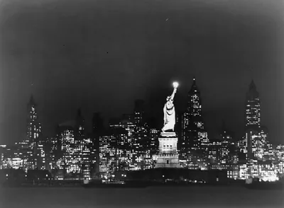 Statue of Liberty [at night], New York City