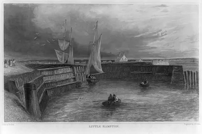 [England - Sussex - Channel resorts: Littlehampton"; fishing boats in breakwater]"