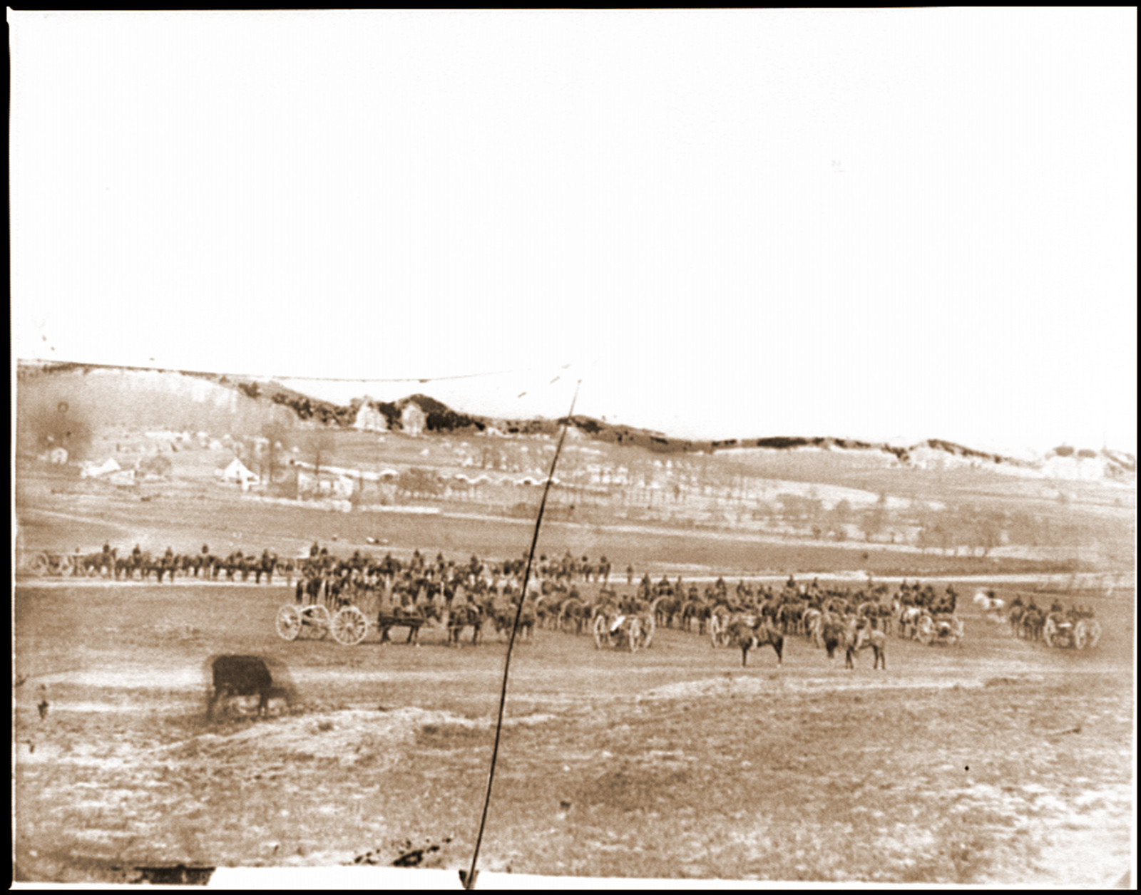 Washington D.C. vicinity. 17th New York Battery with horses harnessed to guns, 1863 — historic photograph