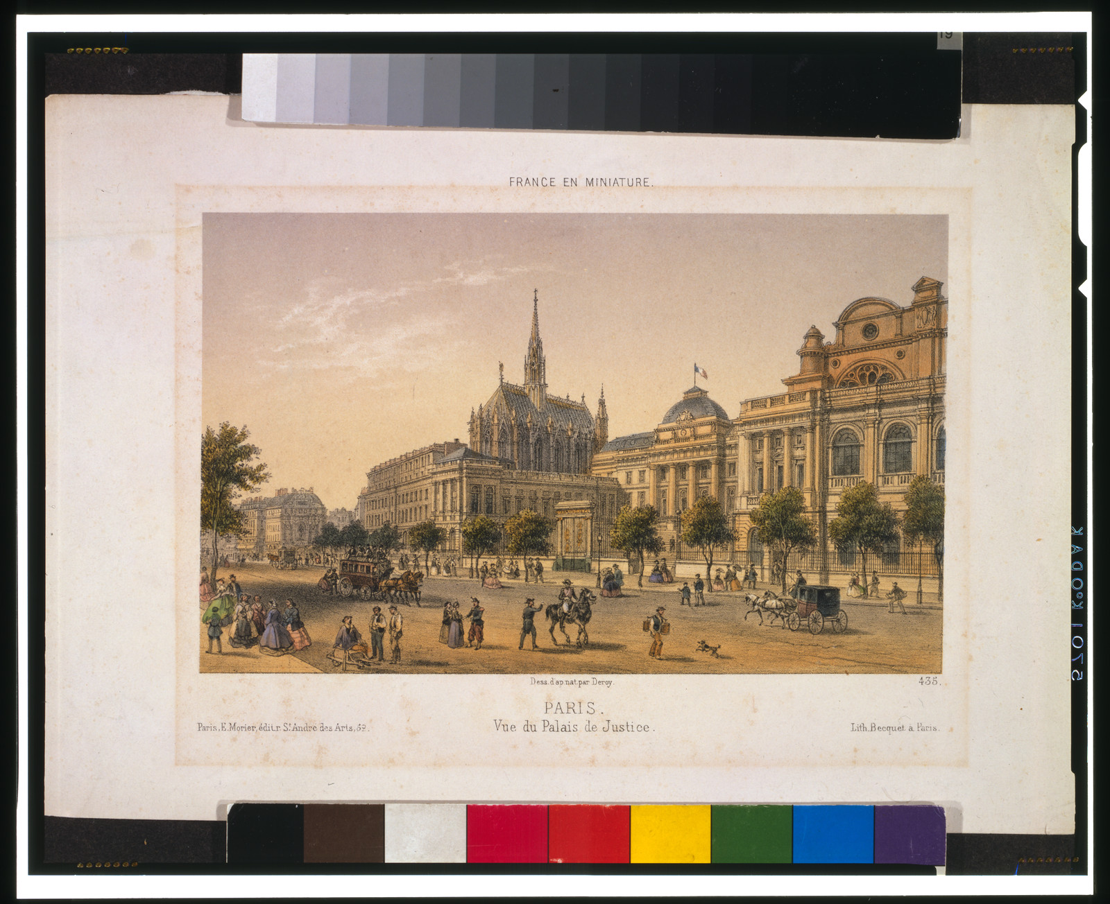 Paris--Vue du Palais de Justice / dess. d'ap nat. par Deroy ; lith. Becquet à Paris., Paris : E. Morier, [between 1800 and 1850] — antique lithograph