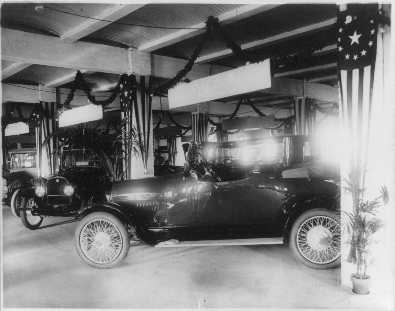 Westcott automobiles at the Washington, D.C., auto show, 1917 March 3-10. — historic photograph
